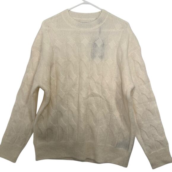 All Saints Mohair Men’s M NWT Kosmic Cream 3573 F - Picture 1 of 11